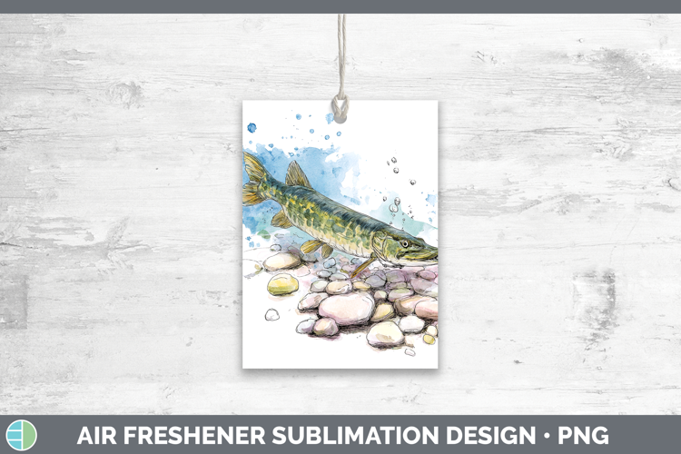 Muskellunge Lake Fish Sketch Air Freshener Sublimation Desig