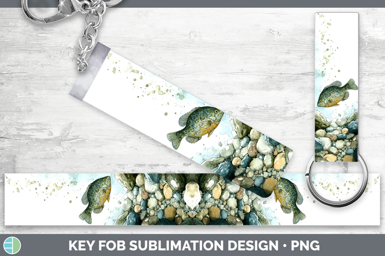 Pumpkinseed Sunfish Lake Fish Sketch Key Fob Sublimation Des