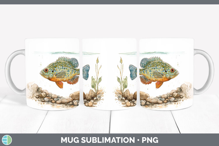 GorgeousLake Fish Sketch Mug Wrap design.