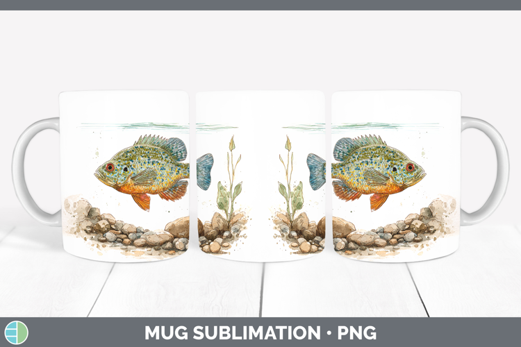 Pumpkinseed Sunfish Lake Fish Sketch Mug Wrap Sublimation De