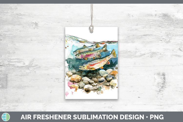 Rainbow Trout Lake Fish Sketch Air Freshener Sublimation Des