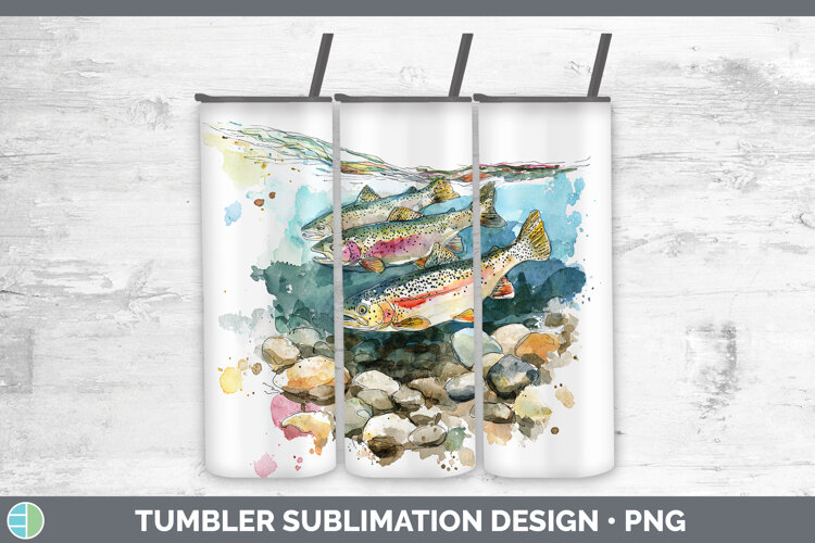GorgeousLake Fish Sketch Tumbler design.