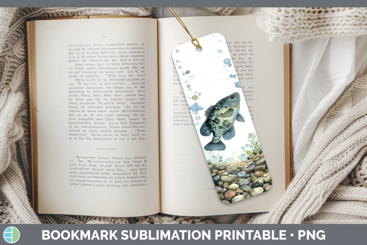 Redear Sunfish Lake Fish Sketch Bookmark Sublimation Design