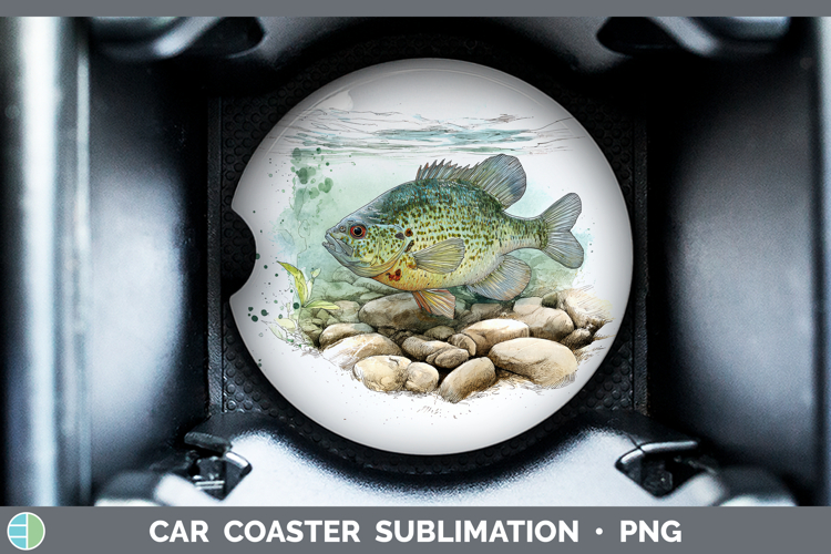 Redear Sunfish Lake Fish Sketch Car Coaster Sublimation Desi