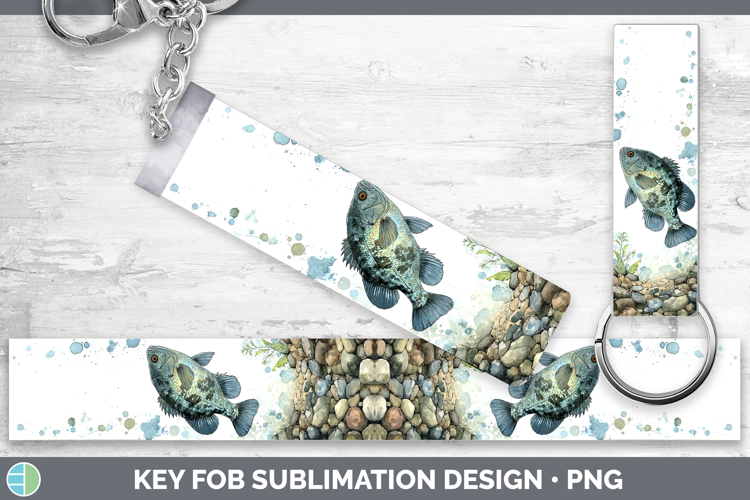 Redear Sunfish Lake Fish Sketch Key Fob Sublimation Design