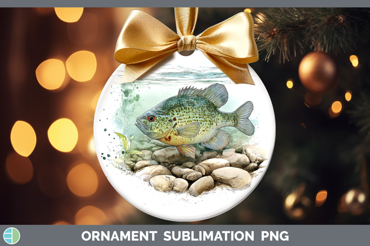 Redear Sunfish Lake Fish Sketch Ornament Sublimation Design