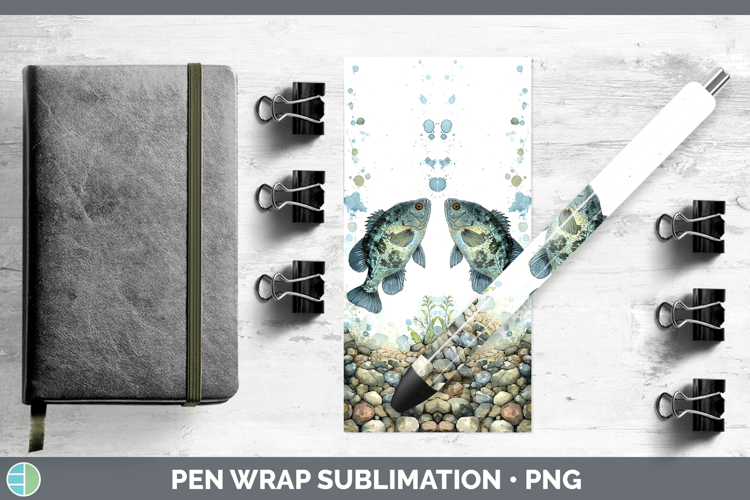 Redear Sunfish Lake Fish Sketch Pen Wrap Sublimation Design