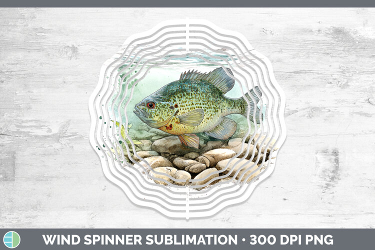 GorgeousLake Fish Sketch Wind Spinner design.