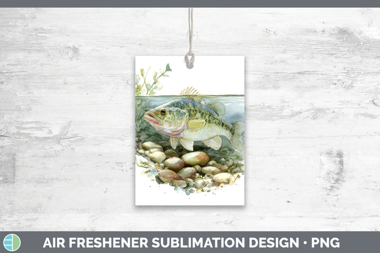 Rock Bass Lake Fish Sketch Air Freshener Sublimation Design