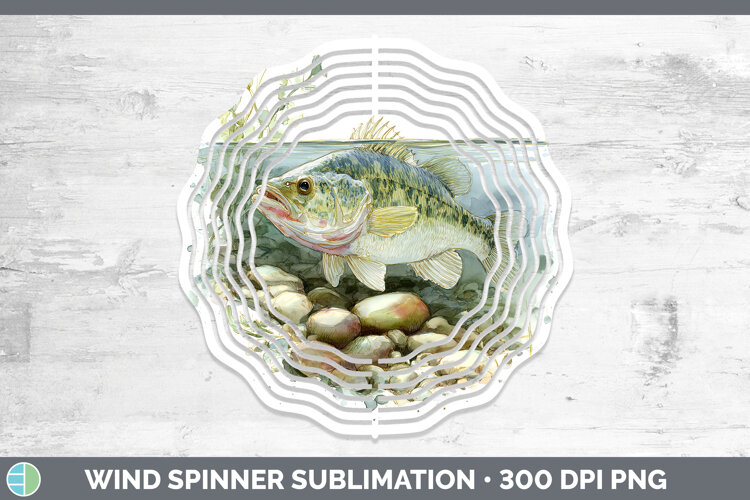 GorgeousLake Fish Sketch Wind Spinner design.