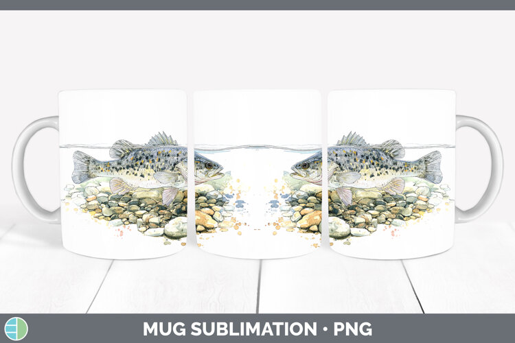 GorgeousLake Fish Sketch Mug Wrap design.