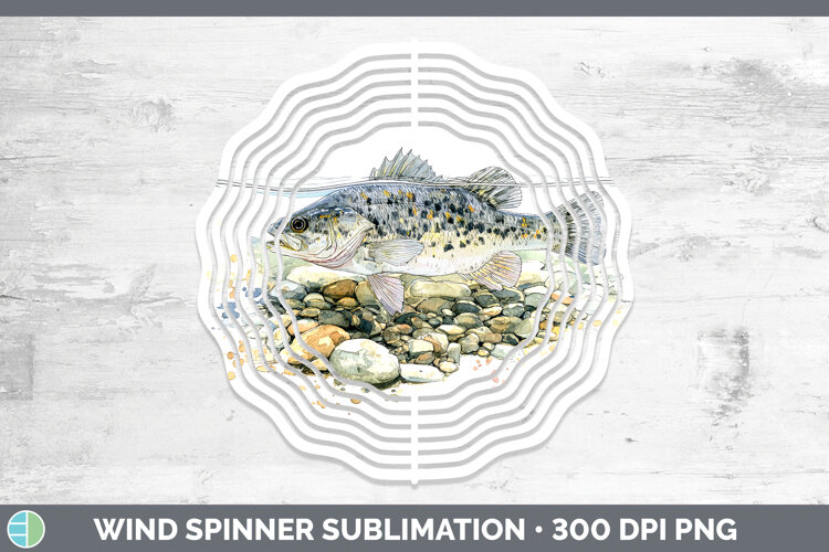 GorgeousLake Fish Sketch Wind Spinner design.