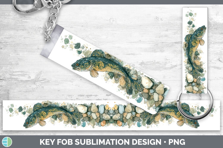 GorgeousLake Fish Sketch Key Fob design.