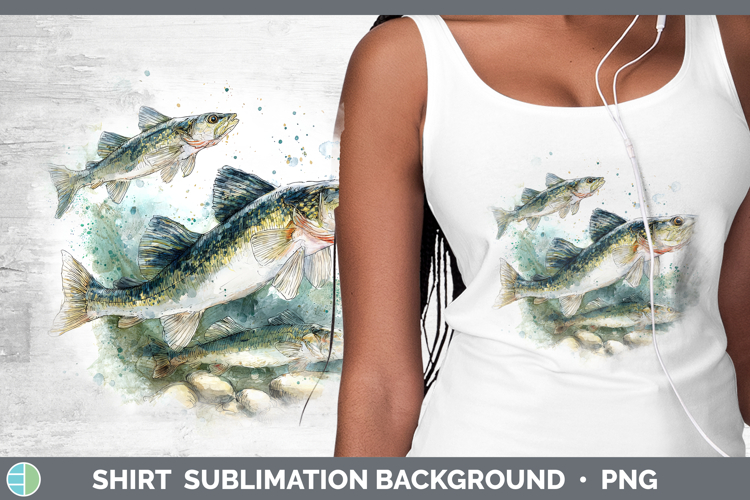 Walleye Lake Fish Sketch Shirt Sublimation Design