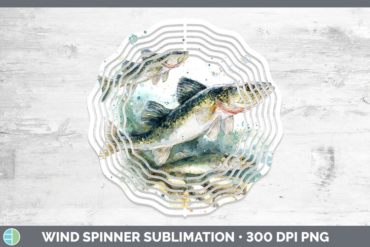 GorgeousLake Fish Sketch Wind Spinner design.