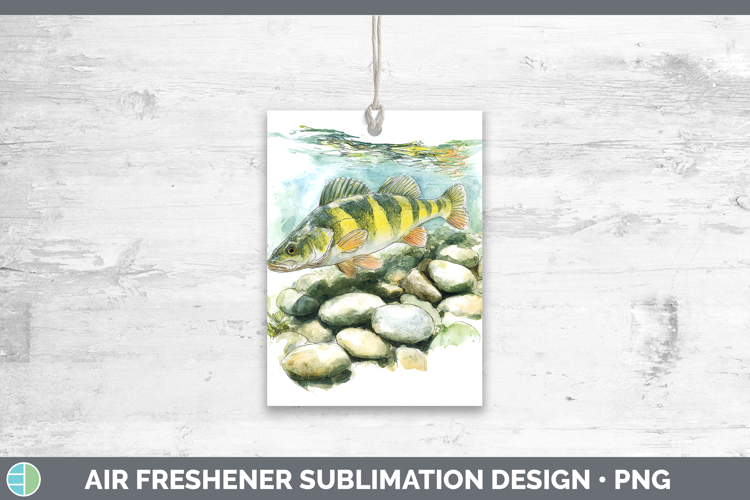 Yellow Perch Lake Fish Sketch Air Freshener Sublimation Desi