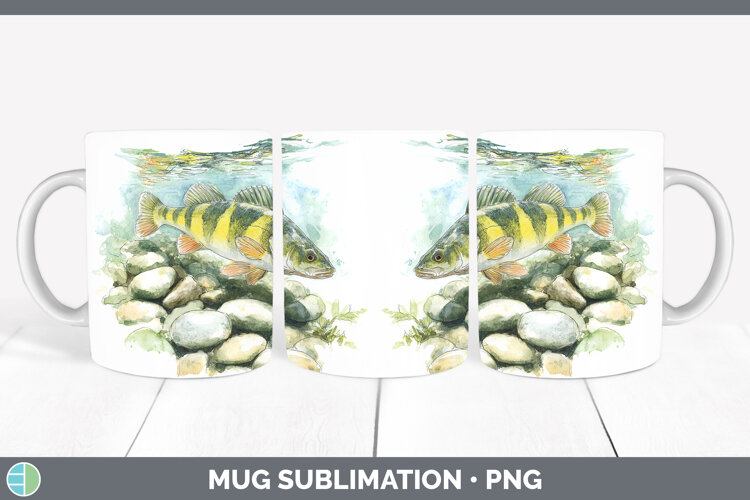 GorgeousLake Fish Sketch Mug Wrap design.