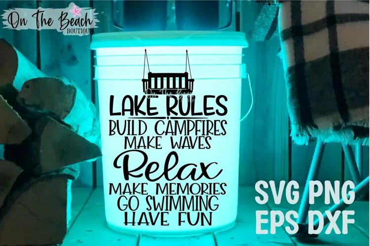 Lake Rules SVG Sign Bucket Relax Porch Swing SVG