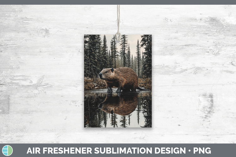Lake Woodland Beaver Air Freshener Sublimation Car Freshener