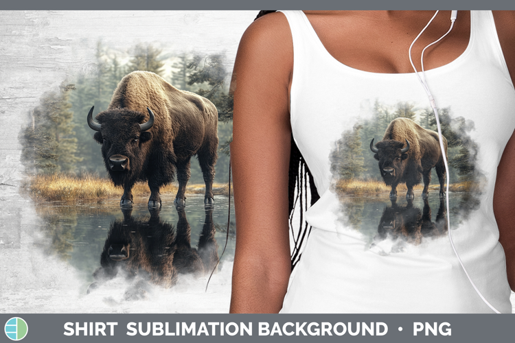 Lake Woodland Bison Shirt Sublimation Background Designs