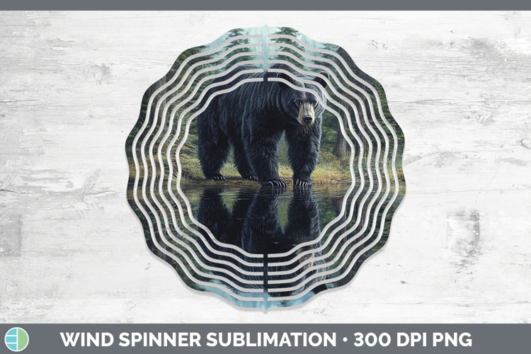 Lake Woodland Black Bear Wind Spinner Sublimation Spinner De