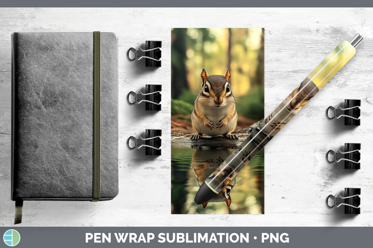 Lake Woodland Chipmunk Pen Wrap Sublimation Pen Designs