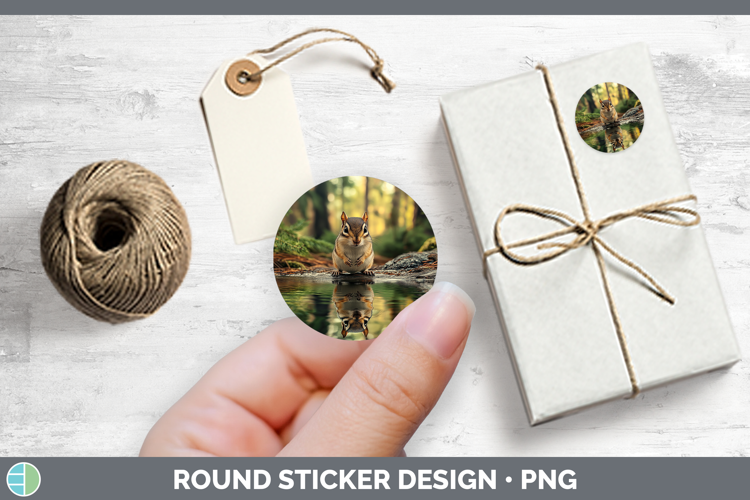 Lake Woodland Chipmunk Stickers | Round Labels Designs