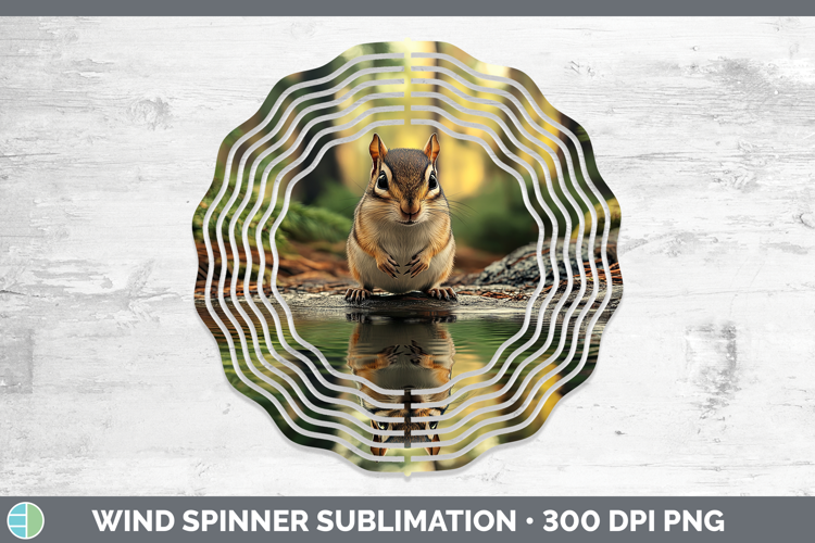 Lake Woodland Chipmunk Wind Spinner Sublimation Spinner Desi