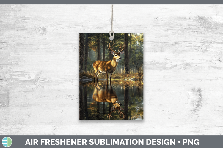 Lake Woodland Deer Air Freshener Sublimation Car Freshener D