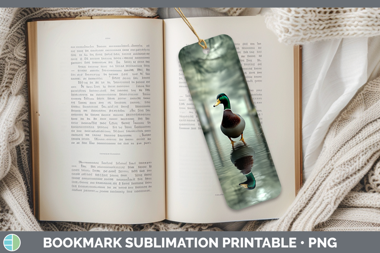 Lake Woodland Duck Bookmark Sublimation Printable Designs