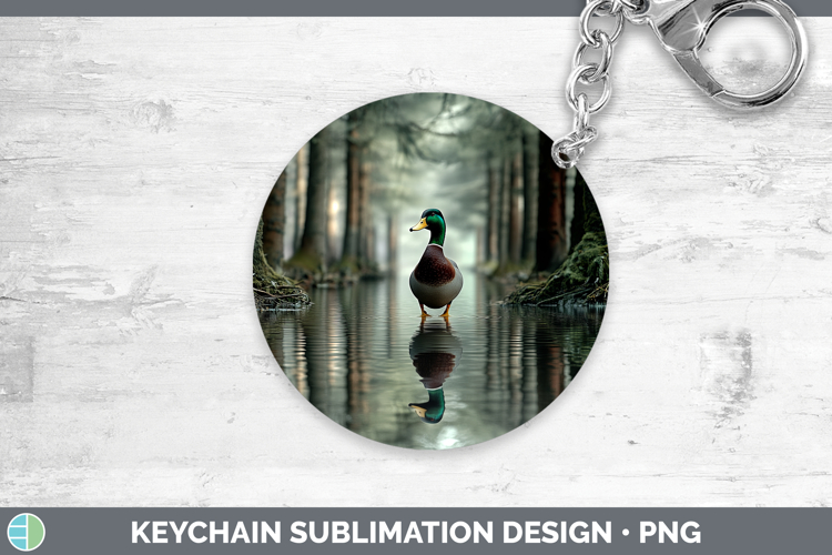 Lake Woodland Duck Keychain Sublimation Keyring Designs