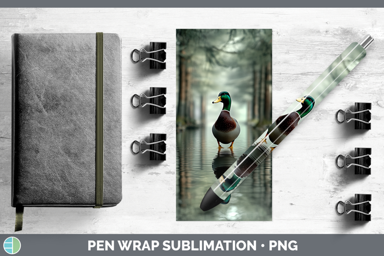 Lake Woodland Duck Pen Wrap Sublimation Pen Designs