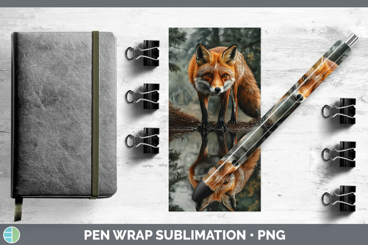 Lake Woodland Fox Pen Wrap Sublimation Pen Designs