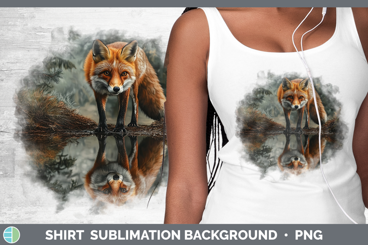 Lake Woodland Fox Shirt Sublimation Background Designs