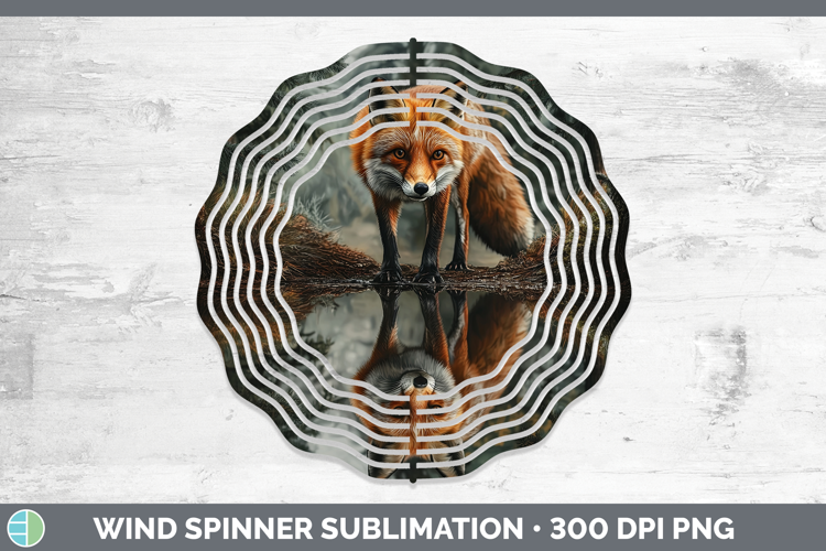 Lake Woodland Fox Wind Spinner Sublimation Spinner Designs