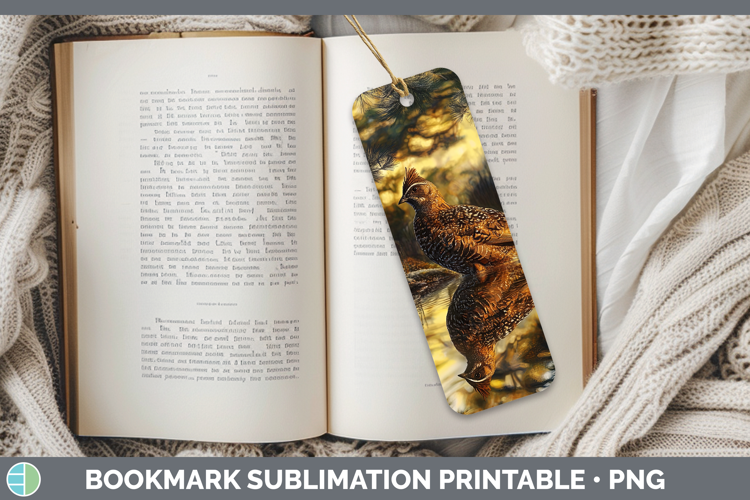 Lake Woodland Grouse Bookmark Sublimation Printable Designs