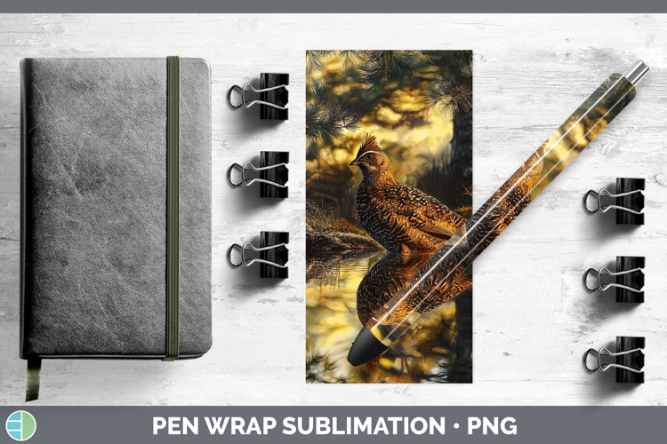 Lake Woodland Grouse Pen Wrap Sublimation Pen Designs