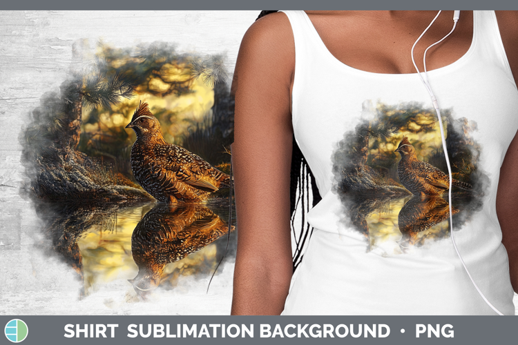 Lake Woodland Grouse Shirt Sublimation Background Designs