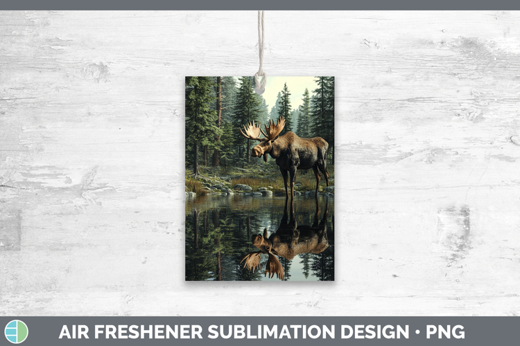 Lake Woodland Moose Air Freshener Sublimation Car Freshener