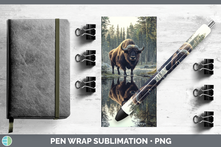 Lake Woodland Musk Ox Pen Wrap Sublimation Pen Designs