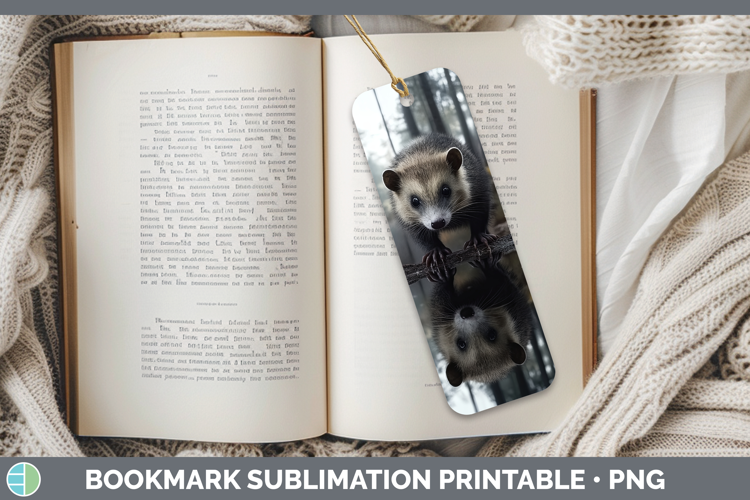 Lake Woodland Opossum Bookmark Sublimation Printable Designs
