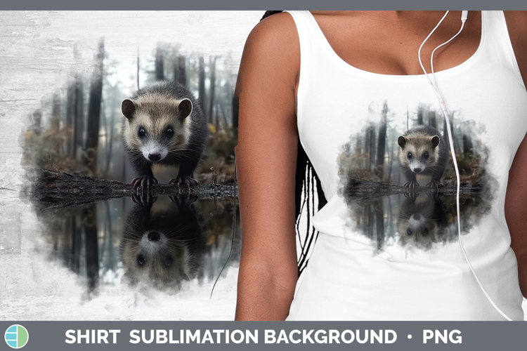 Lake Woodland Opossum Shirt Sublimation Background Designs