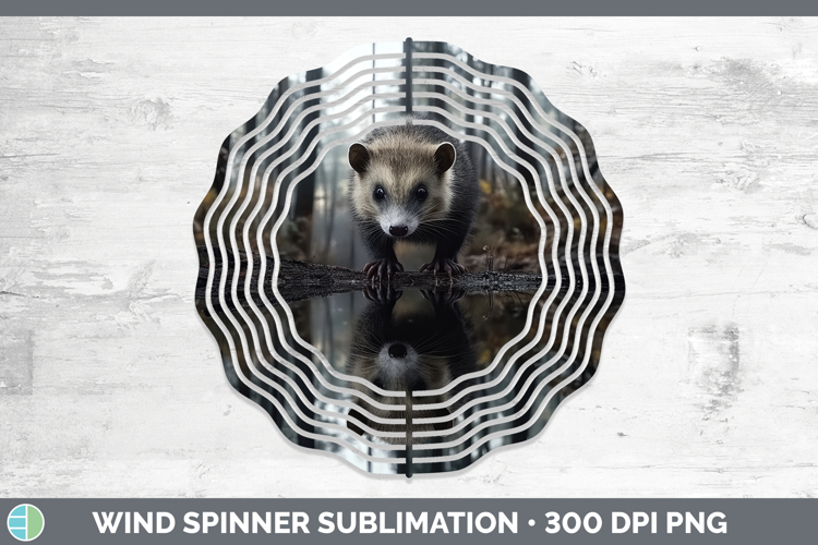 Lake Woodland Opossum Wind Spinner Sublimation Spinner Desig