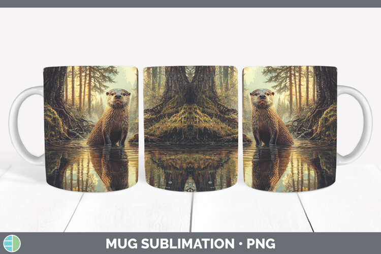 GorgeousLake Woodland Mug Wrap design.