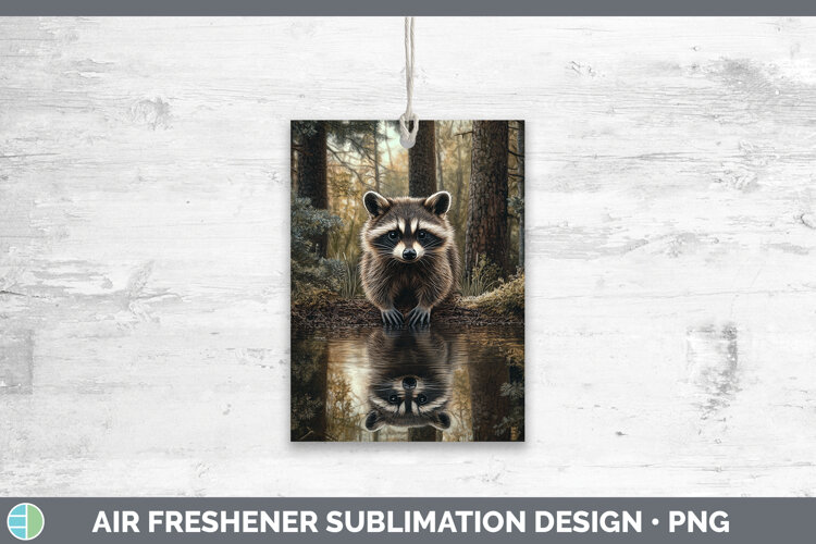 Lake Woodland Raccoon Air Freshener Sublimation Car Freshene