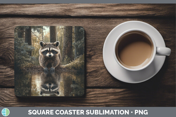 GorgeousLake Woodland Square Coaster design.
