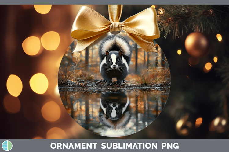 Lake Woodland Skunk Ornament Sublimation Bauble Designs
