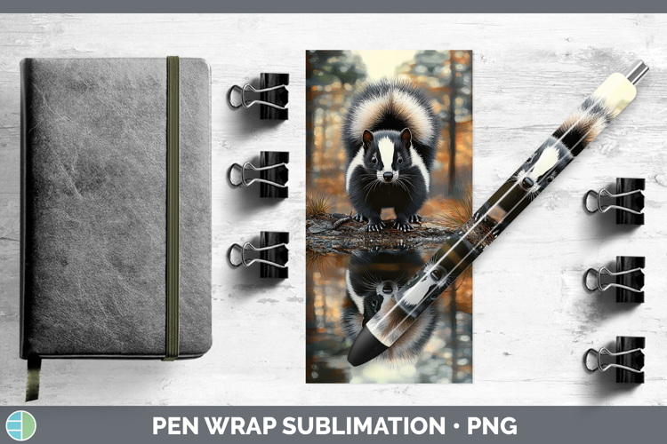 Lake Woodland Skunk Pen Wrap Sublimation Pen Designs