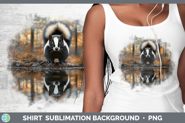 Lake Woodland Skunk Shirt Sublimation Background Designs