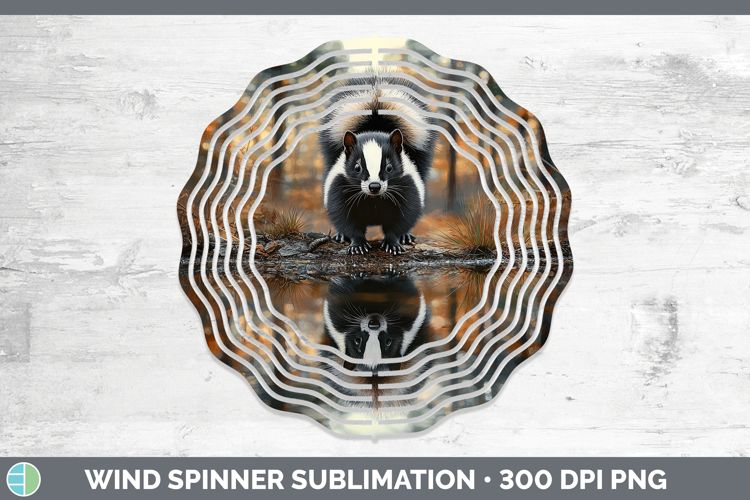 Lake Woodland Skunk Wind Spinner Sublimation Spinner Designs